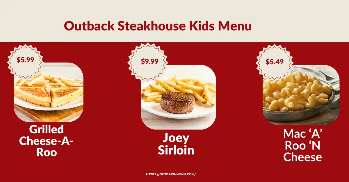 Outback Steakhouse Kids Menu With Prices